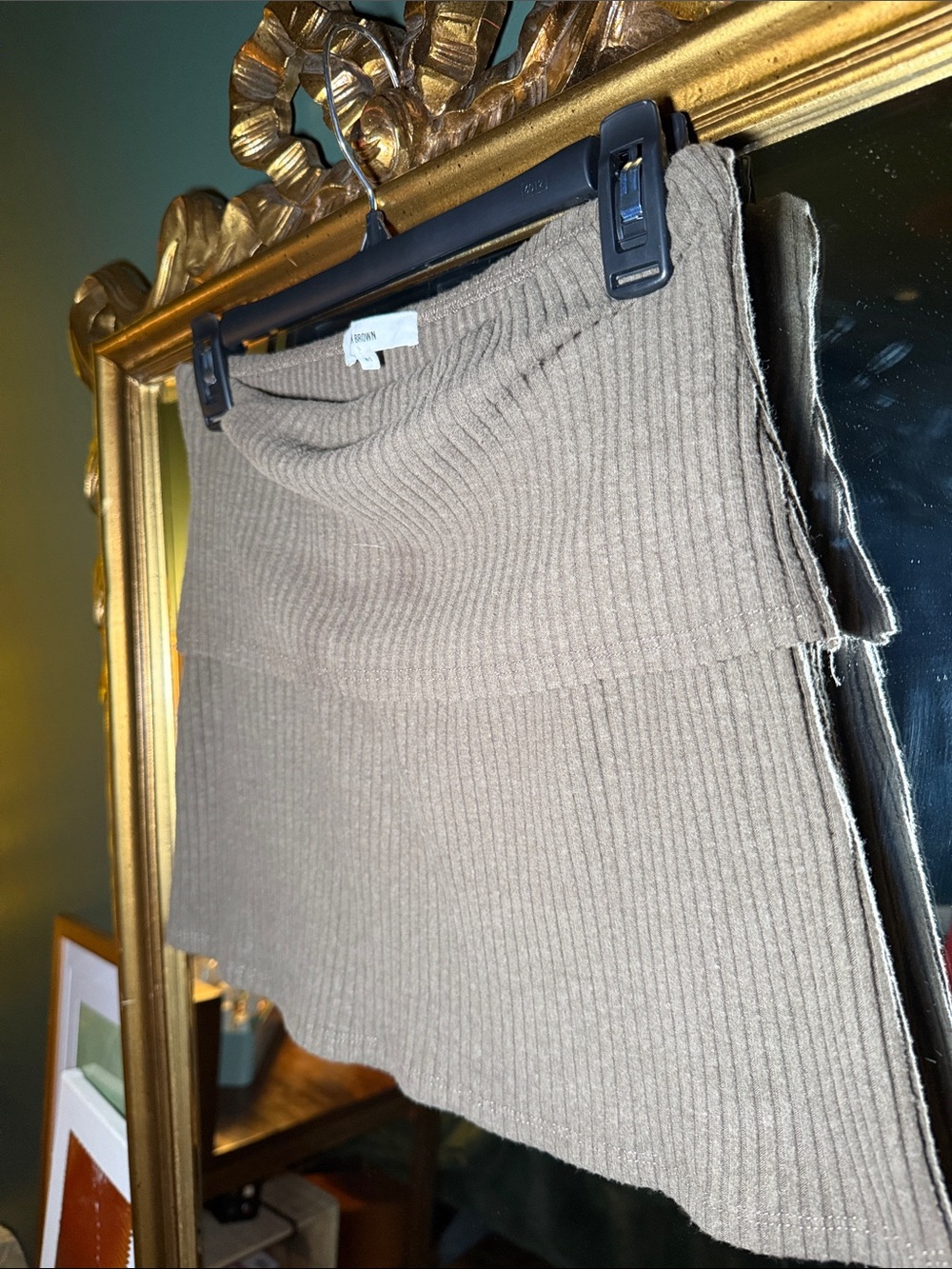 Joah Brown Army Luxe Knit Foldover Skirt - Picture 5 of 6